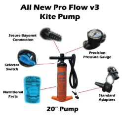 PKS Pro Flow V3 Large Kite & Wing Pump With PSI Meter 20" Discounts Apply ! -Wind Rush Shop pks 2020 pro flow v3 pump 4